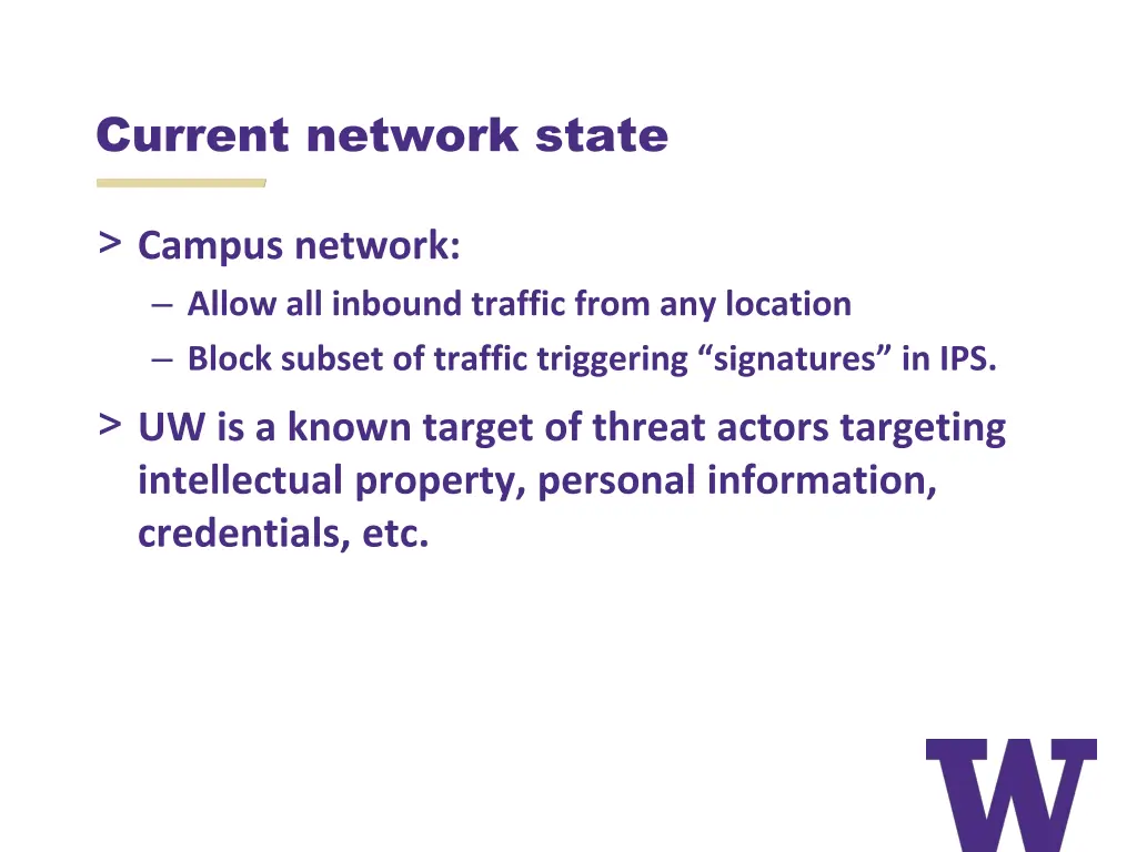 current network state