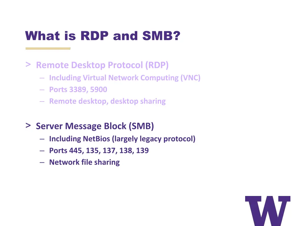 what is rdp and smb 1