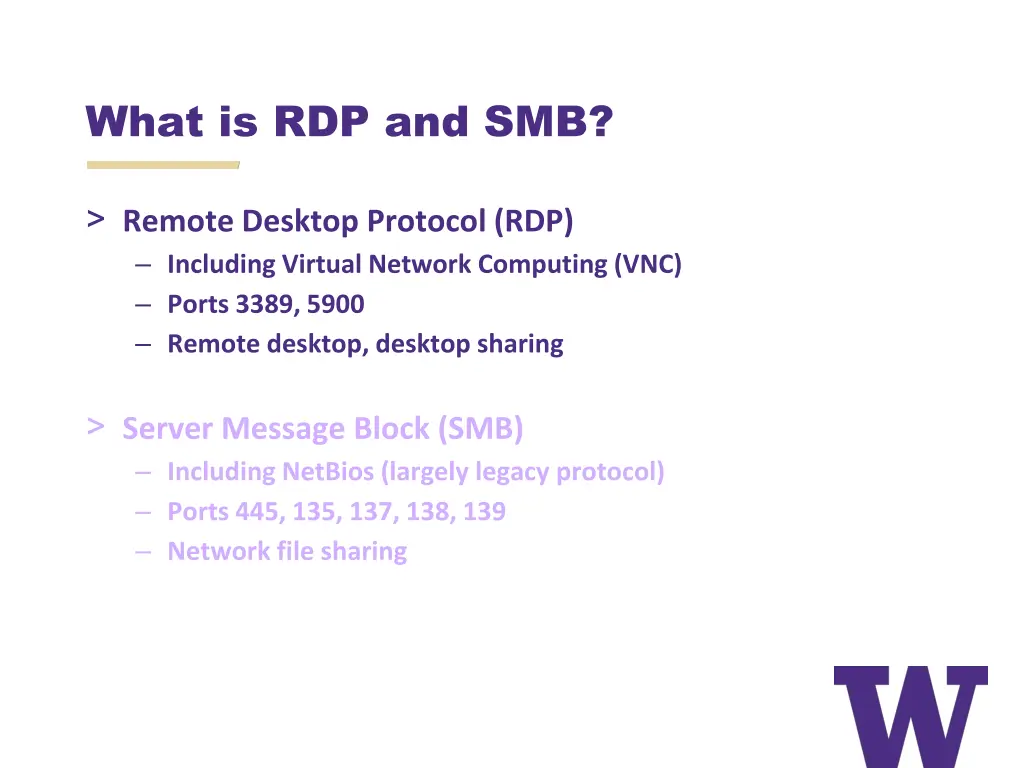 what is rdp and smb