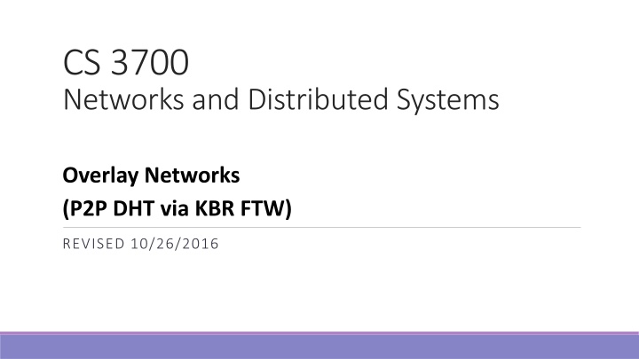 cs 3700 networks and distributed systems