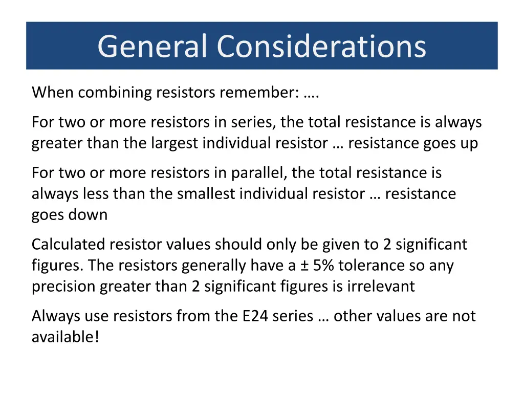 general considerations