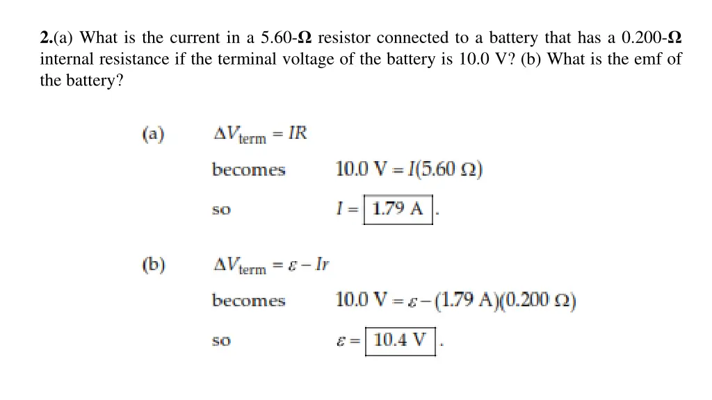 2 a what is the current in a 5 60 resistor