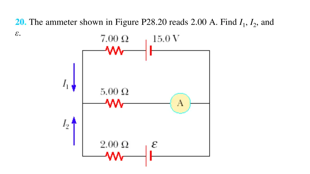 20 the ammeter shown in figure p28 20 reads