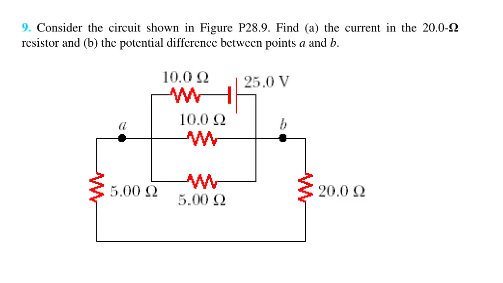 9 consider the circuit shown in figure p28 9 find