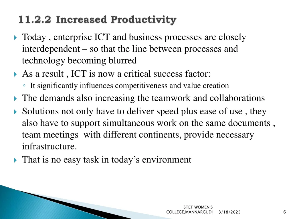today enterprise ict and business processes
