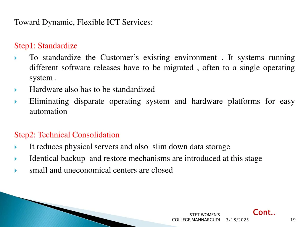 toward dynamic flexible ict services