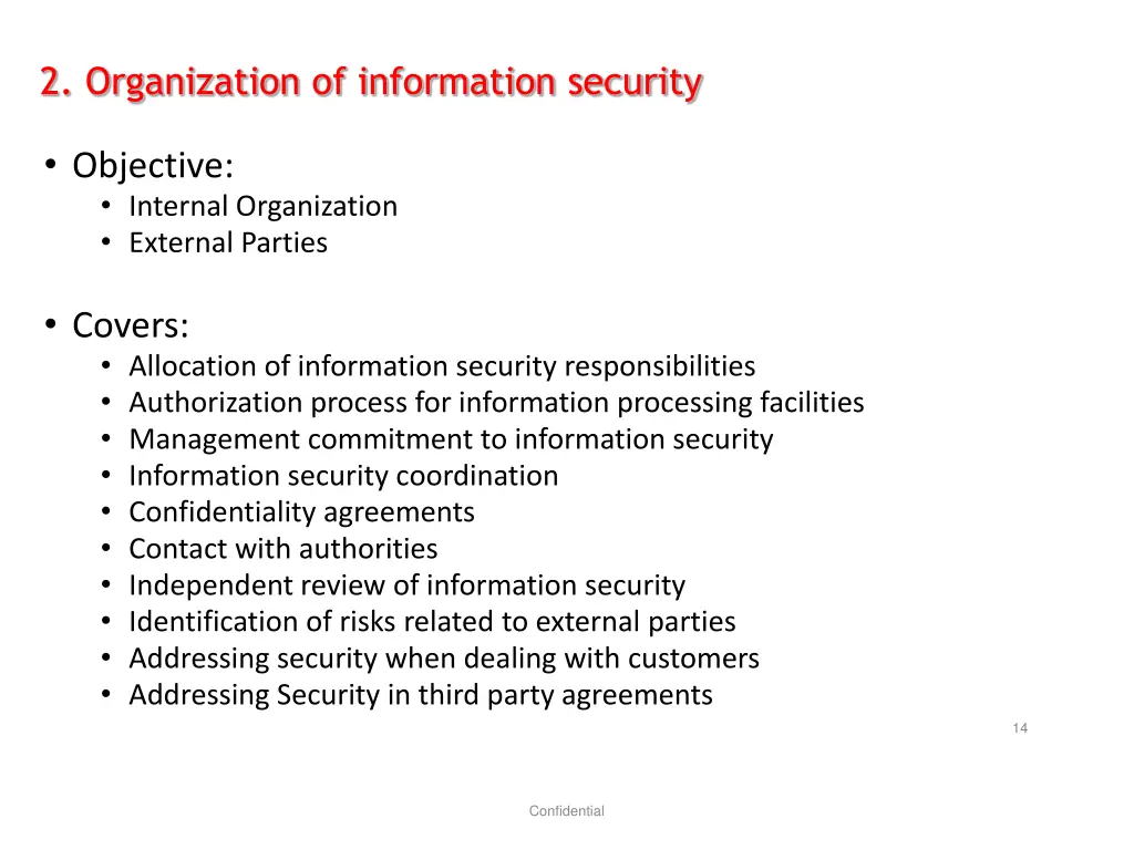 2 organization of information security