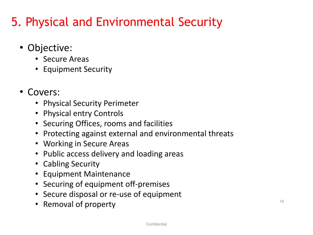 5 physical and environmental security