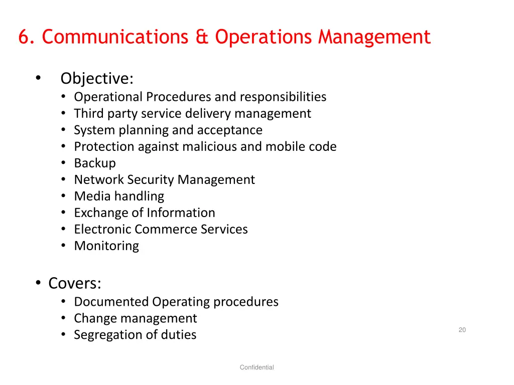 6 communications operations management