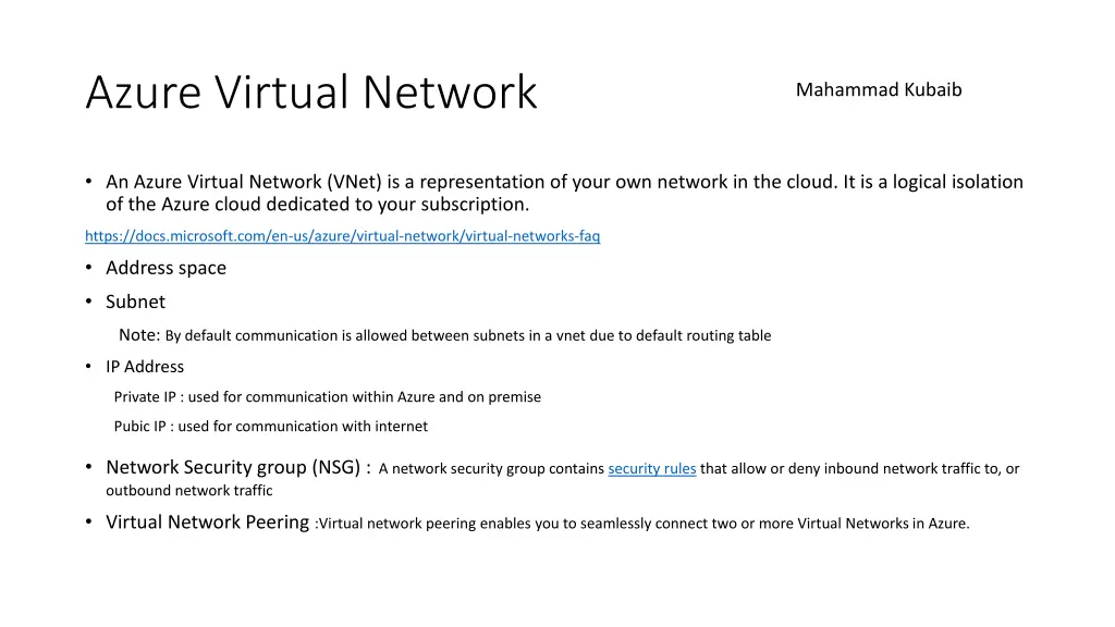azure virtual network