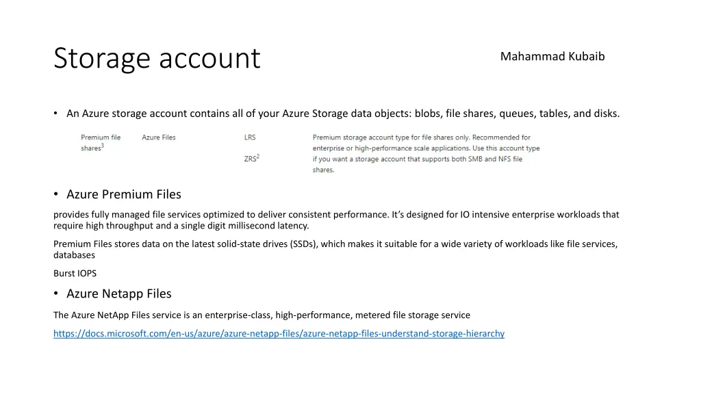 storage account