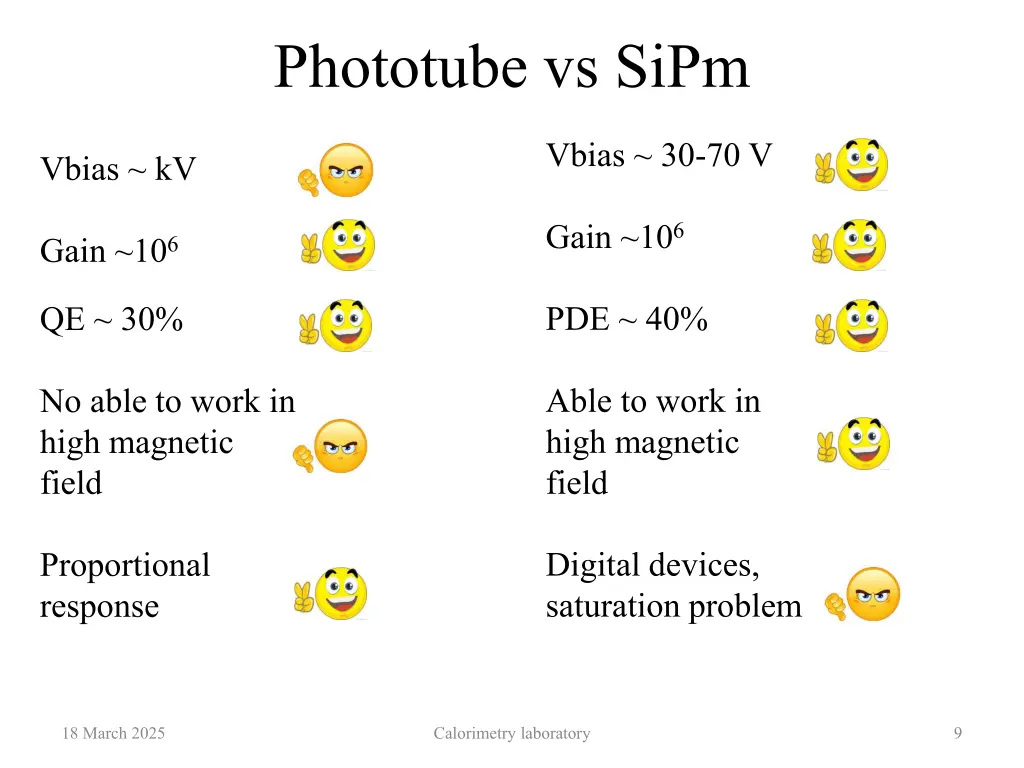 phototube vs sipm