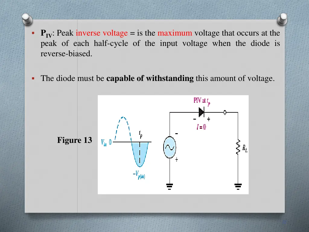 p iv peak inverse voltage is the maximum voltage