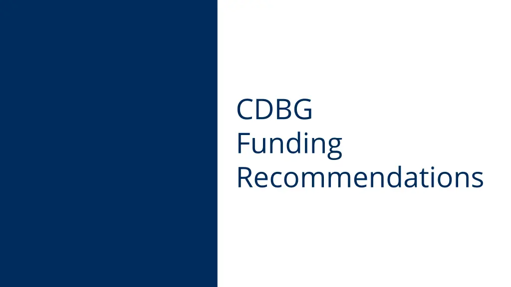 cdbg funding recommendations