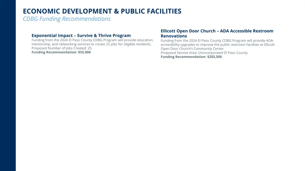 economic development public facilities cdbg
