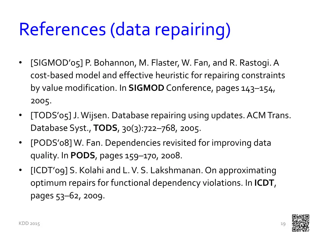 references data repairing