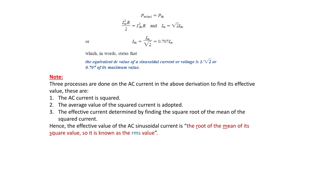 note three processes are done on the ac current