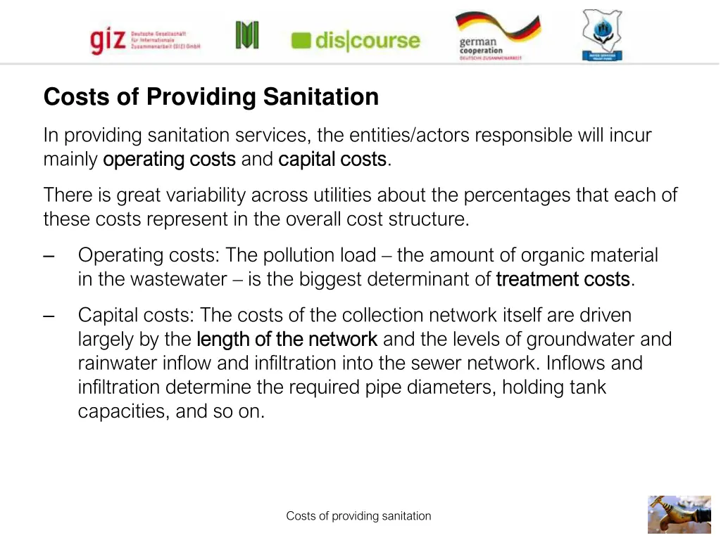 costs of providing sanitation 1