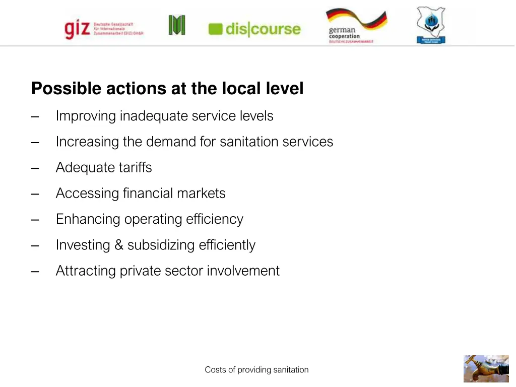 possible actions at the local level