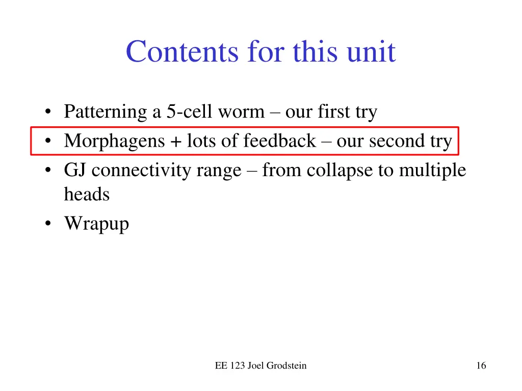 contents for this unit 1