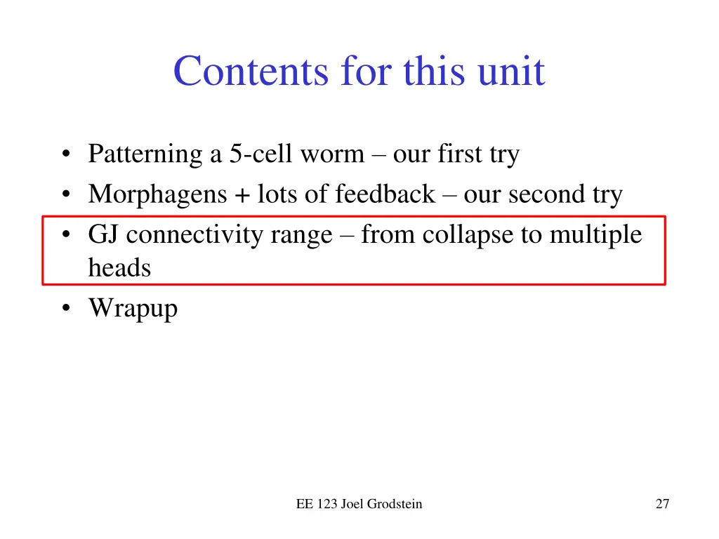contents for this unit 2