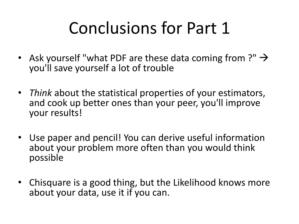 conclusions for part 1