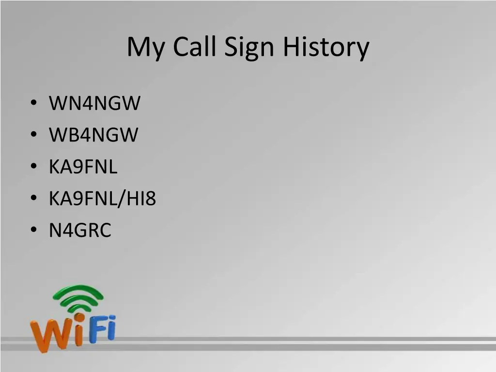 my call sign history