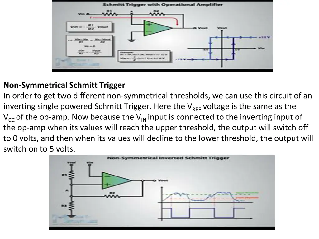 non symmetrical schmitt trigger in order