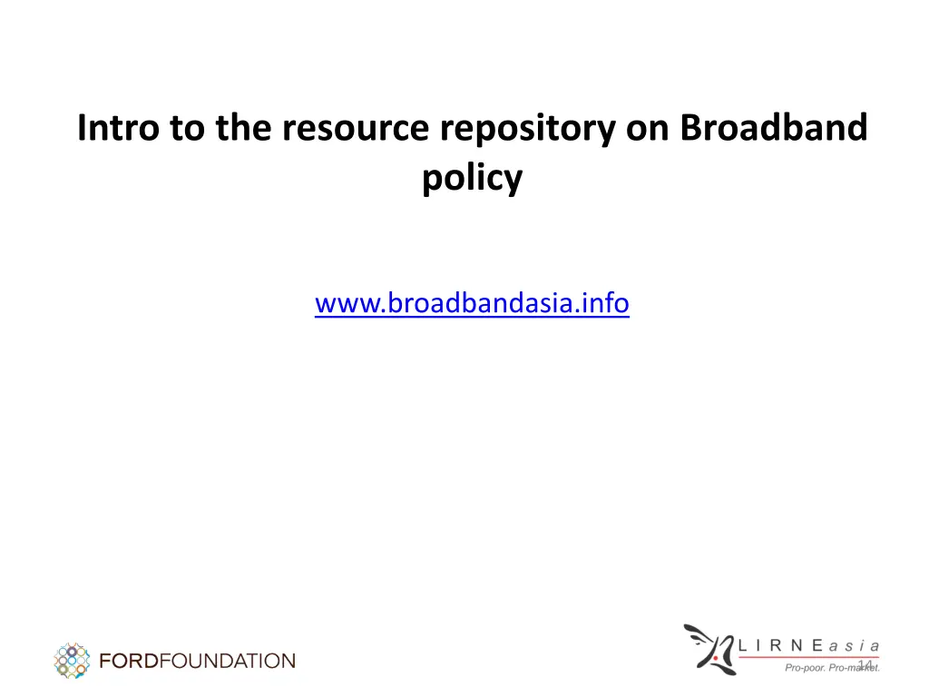 intro to the resource repository on broadband