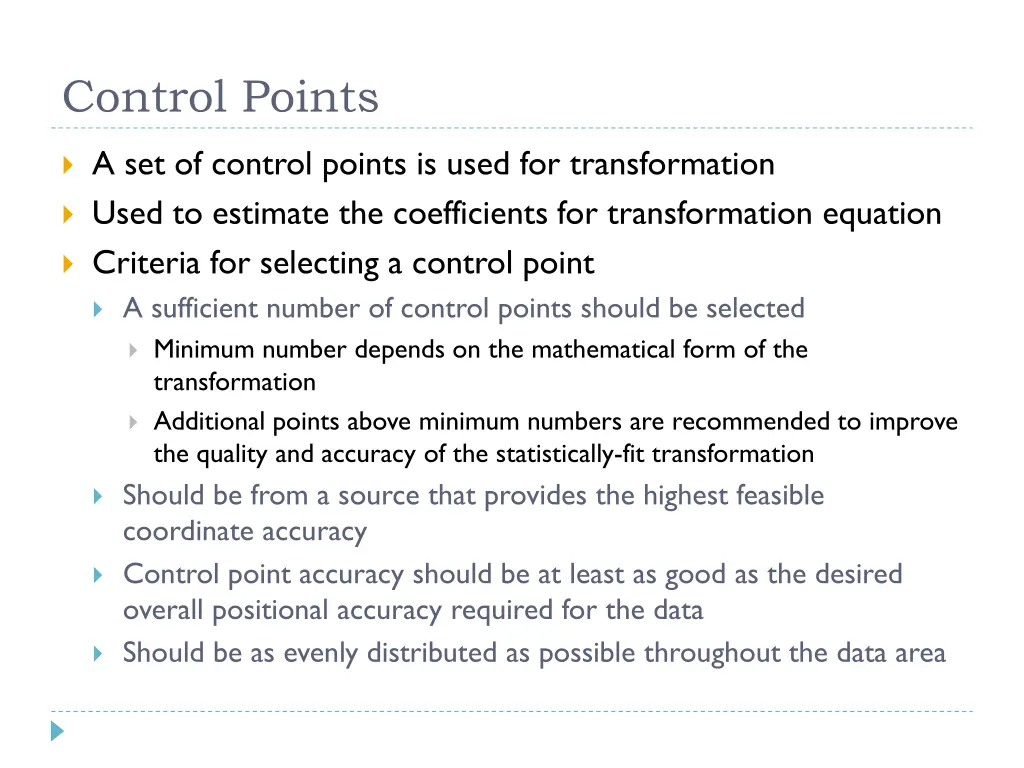 control points