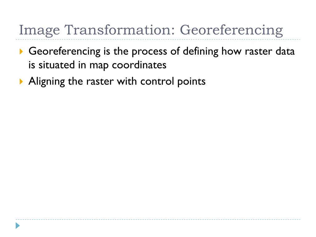 image transformation georeferencing