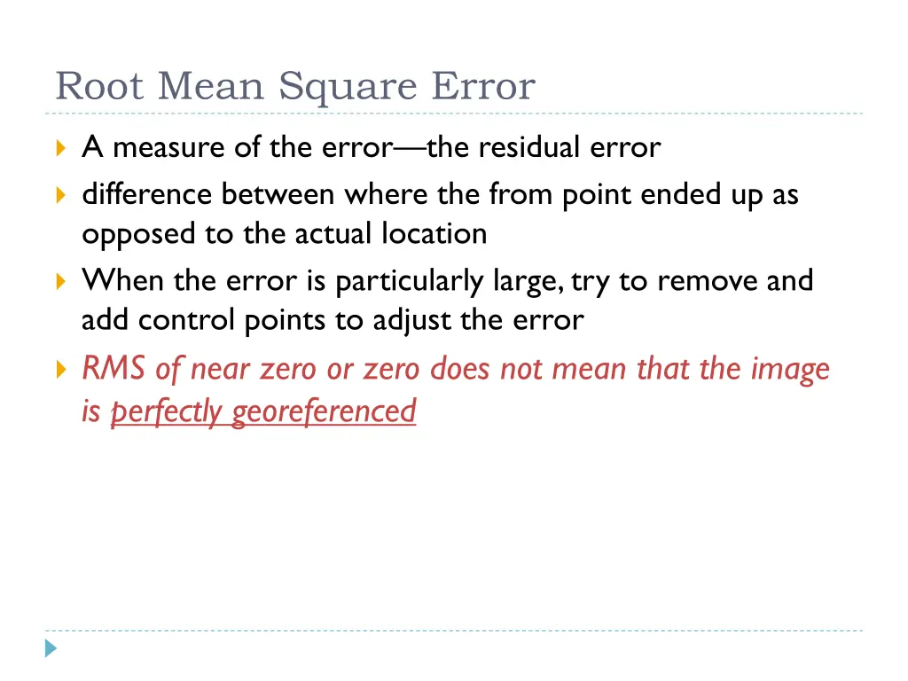 root mean square error