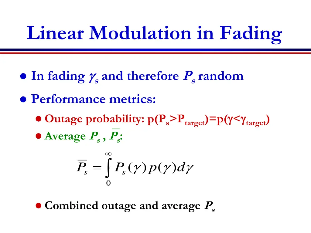 linear modulation in fading