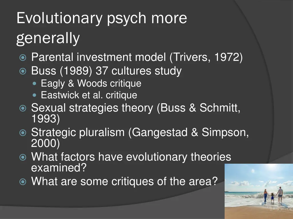 evolutionary psych more generally parental