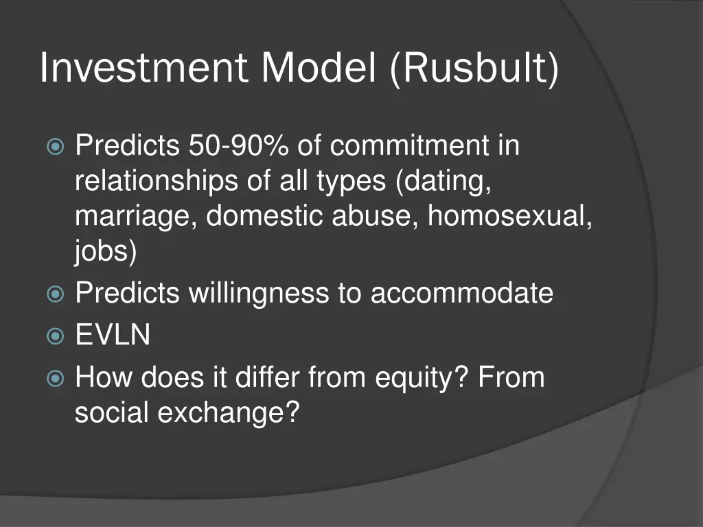 investment model rusbult