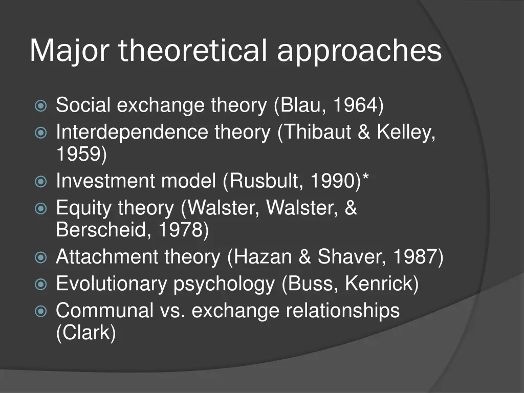 major theoretical approaches