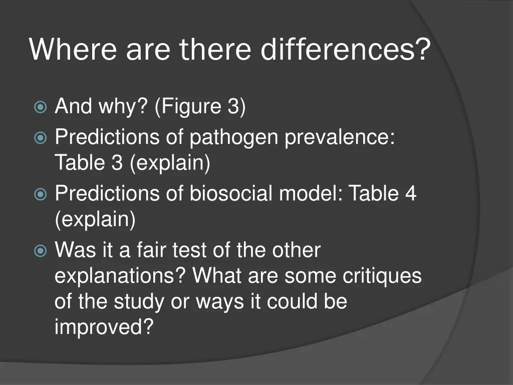 where are there differences