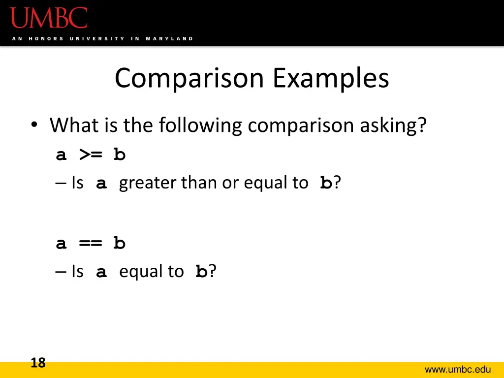 comparison examples