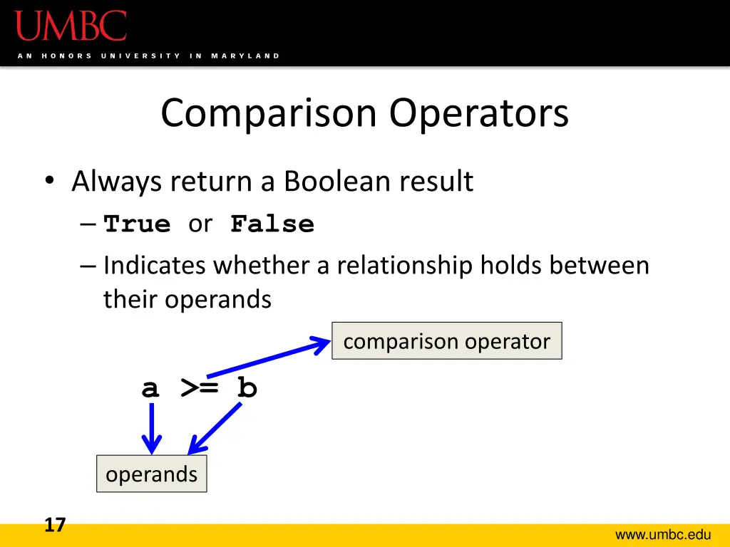 comparison operators 1
