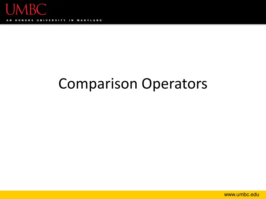 comparison operators