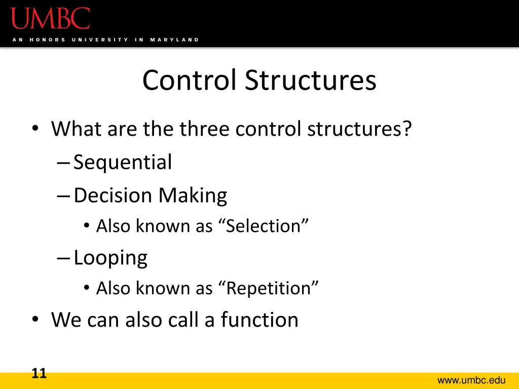 control structures