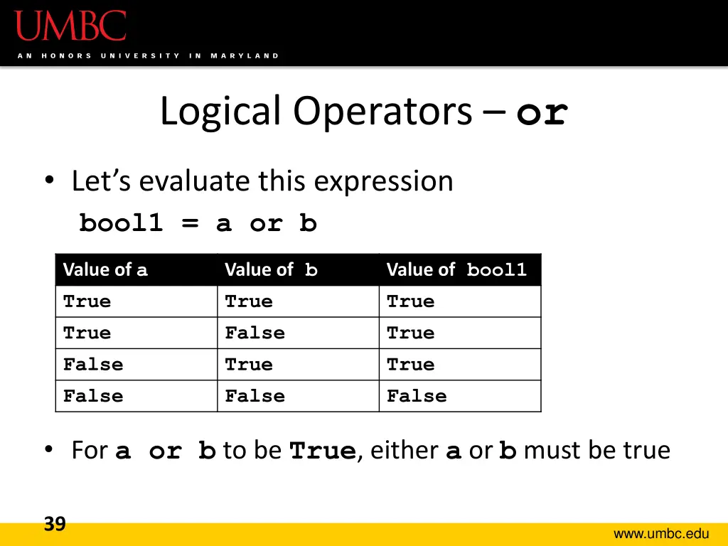 logical operators or 2