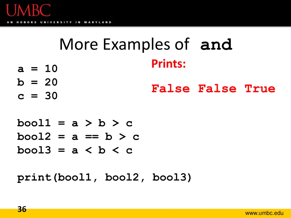 more examples of and