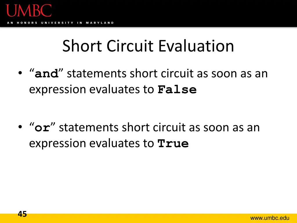 short circuit evaluation 1