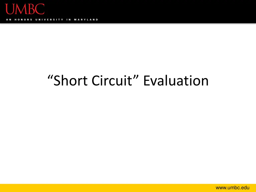 short circuit evaluation