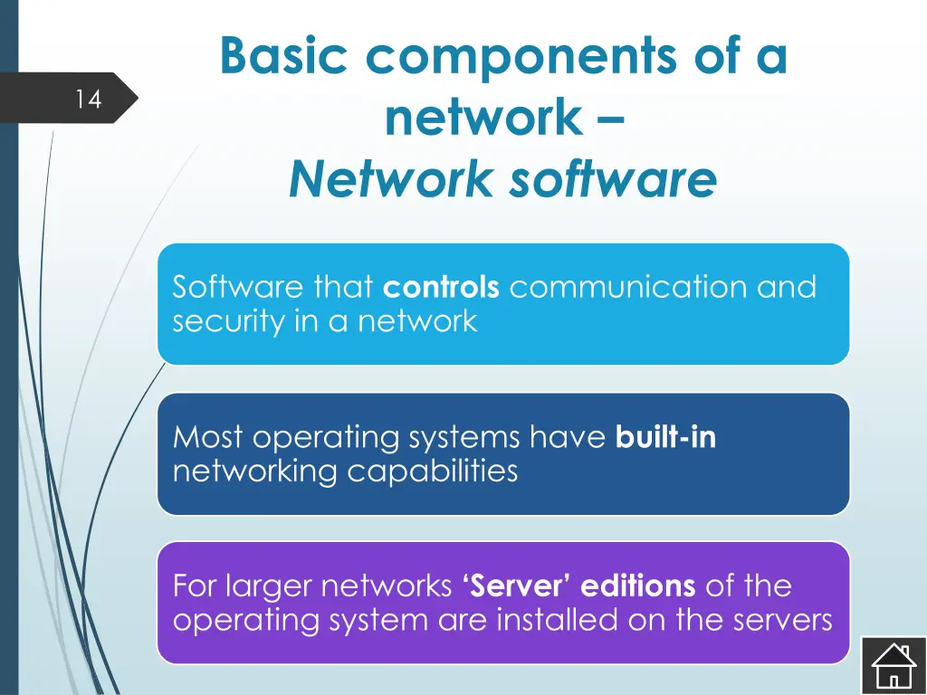 basic components of a network network software