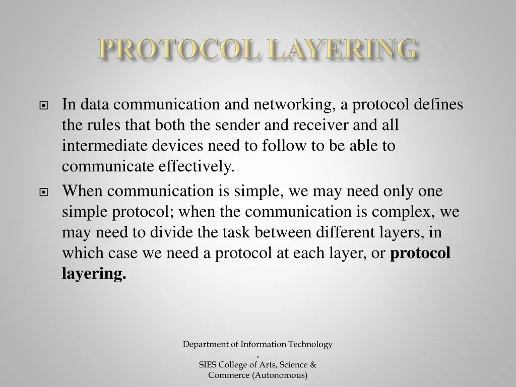 in data communication and networking a protocol