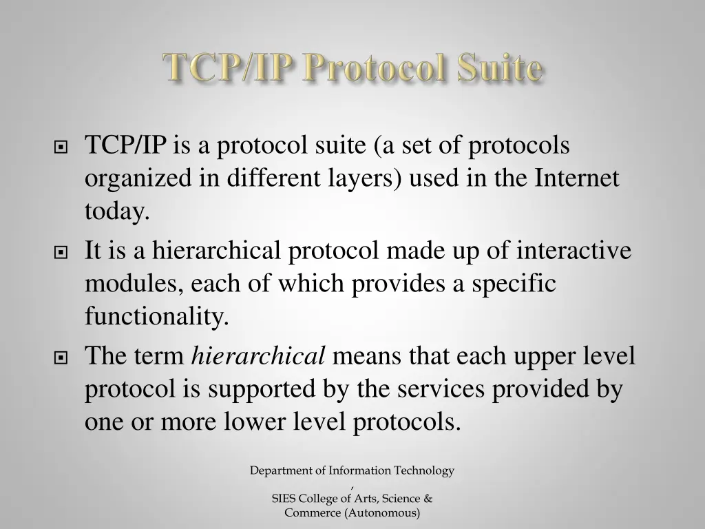 tcp ip is a protocol suite a set of protocols