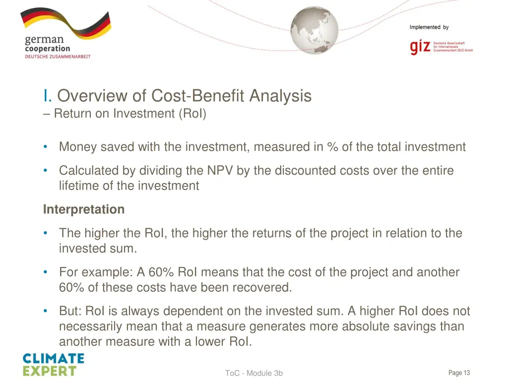 i overview of cost benefit analysis return