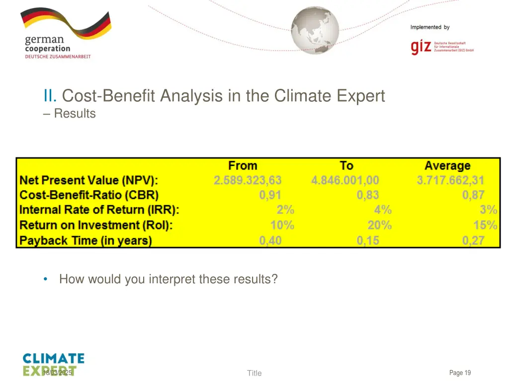 ii cost benefit analysis in the climate expert 4